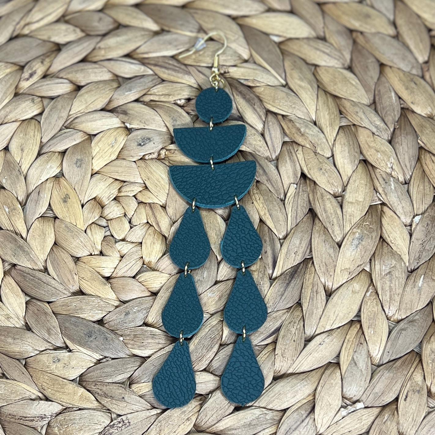 Leather Drop Earrings: Long Teardrop Dangle, Custom Jewelry