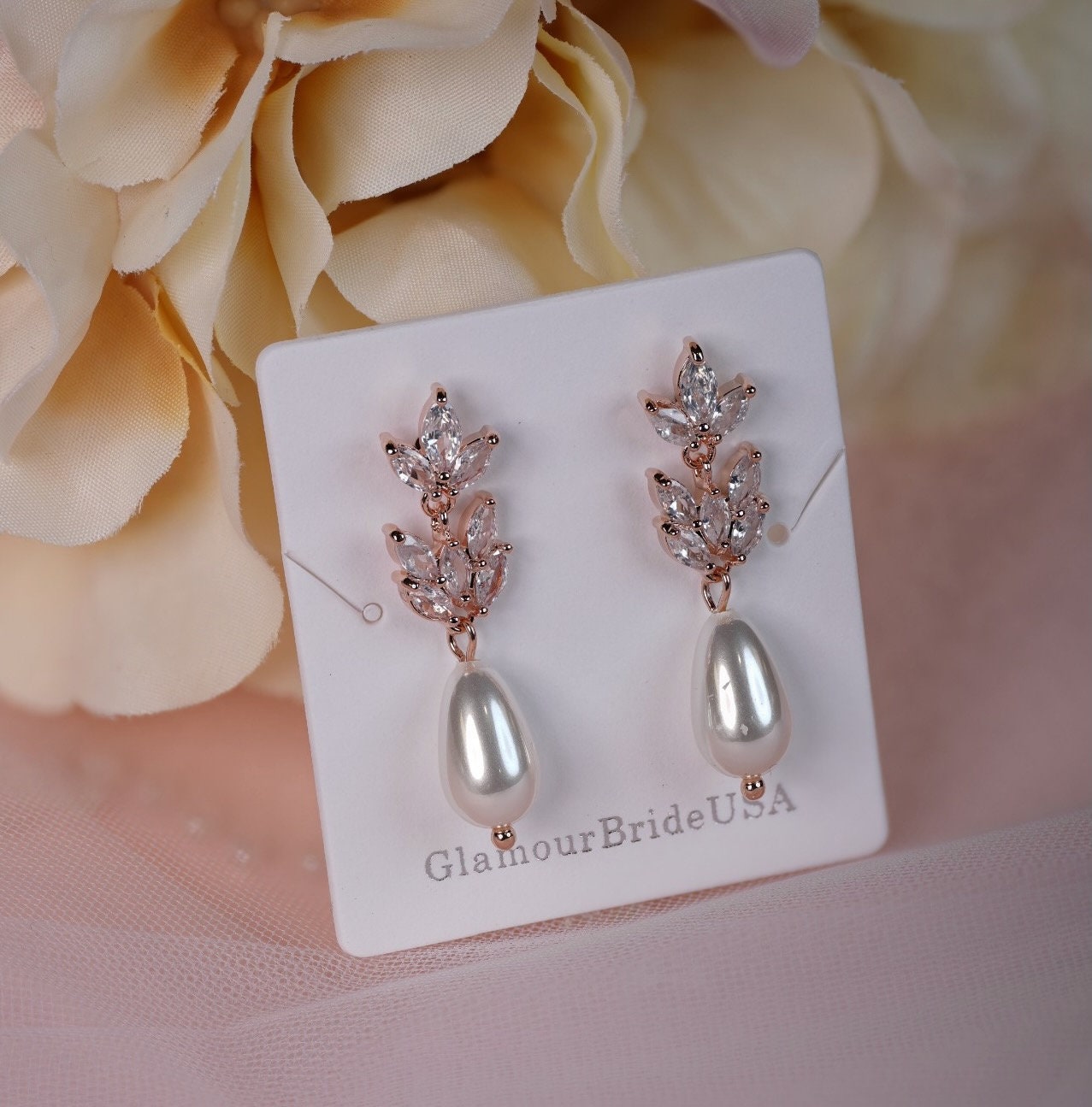 Clip on Pearl Earrings Clip on Wedding earrings Pearl Bridal drop earrings Tear drop earrings bridesmaids earrings wedding jewelry set