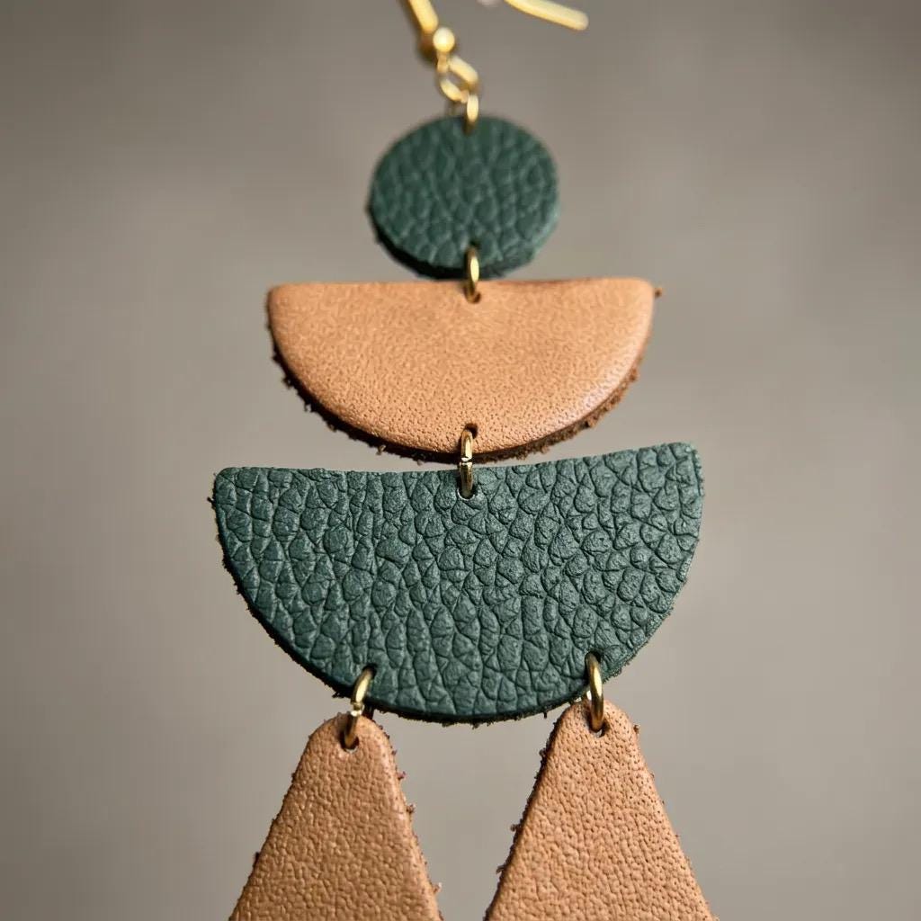 Leather Drop Earrings: Long Teardrop Dangle, Custom Jewelry