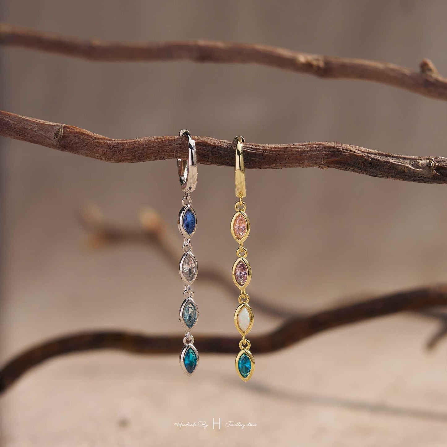 Dainty Leaf Birthstone Earrings, Opal Earring, Huggie Earrings, Birthday Gift, Graduation Gift, Bridesmaid Earring, Mothers Day Gift for Her