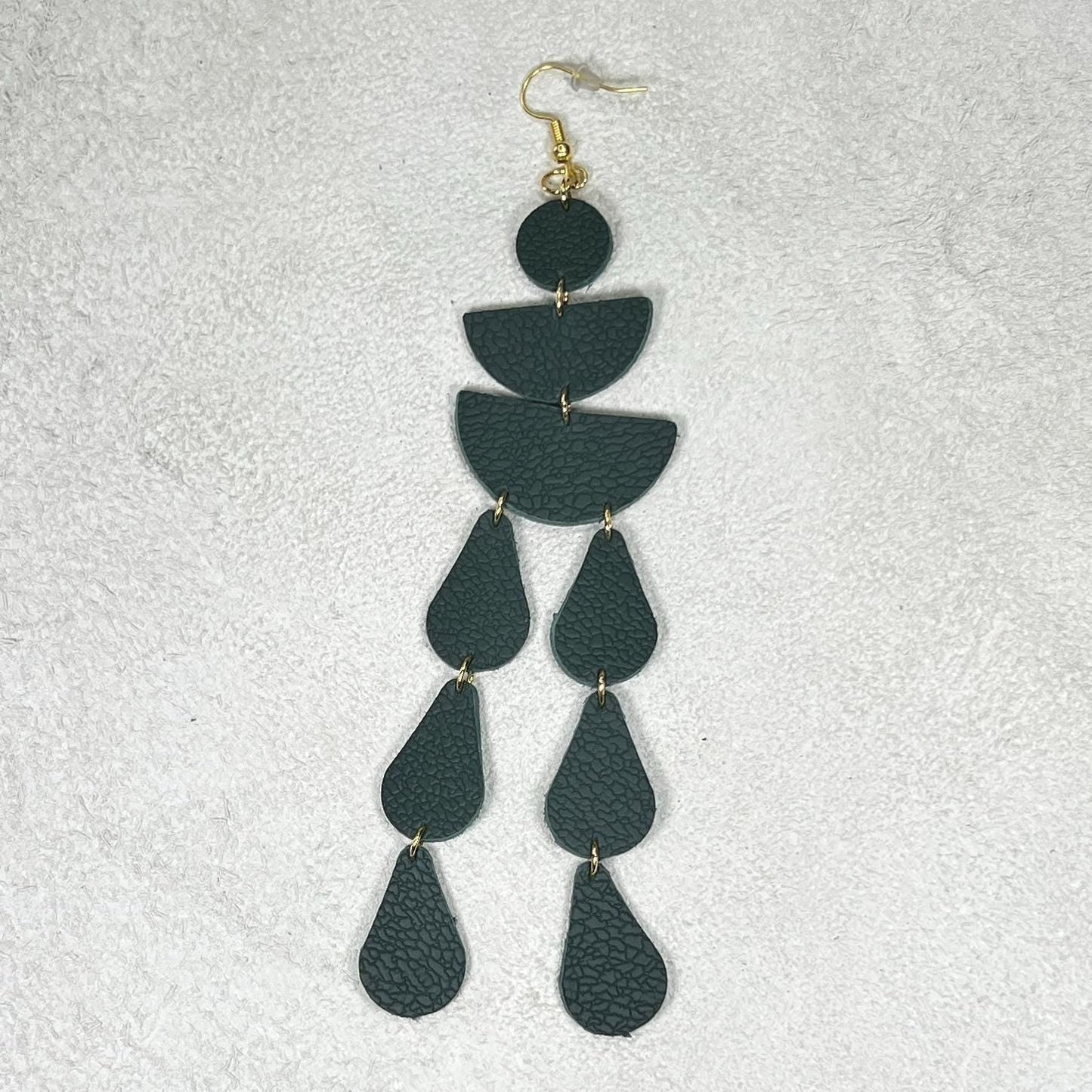 Leather Drop Earrings: Long Teardrop Dangle, Custom Jewelry