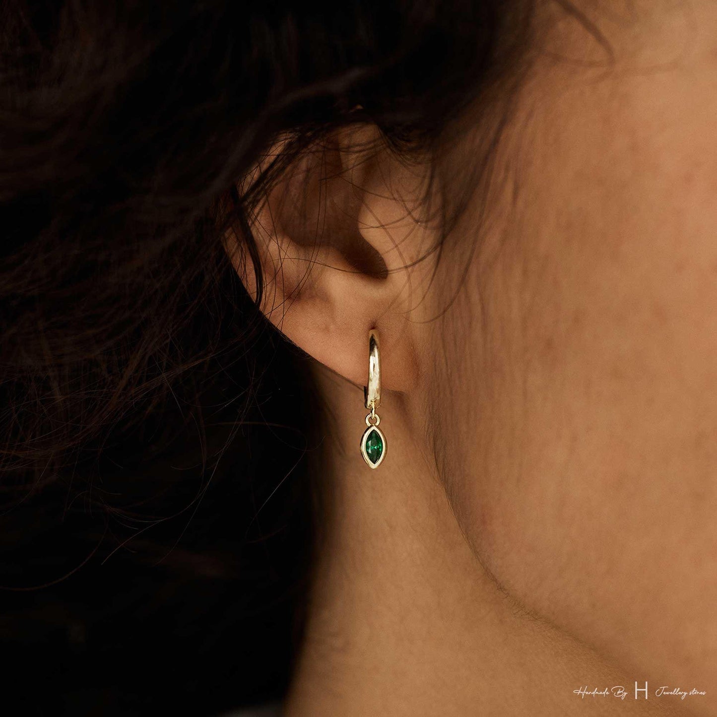 Dainty Leaf Birthstone Earrings, Opal Earring, Huggie Earrings, Birthday Gift, Graduation Gift, Bridesmaid Earring, Mothers Day Gift for Her
