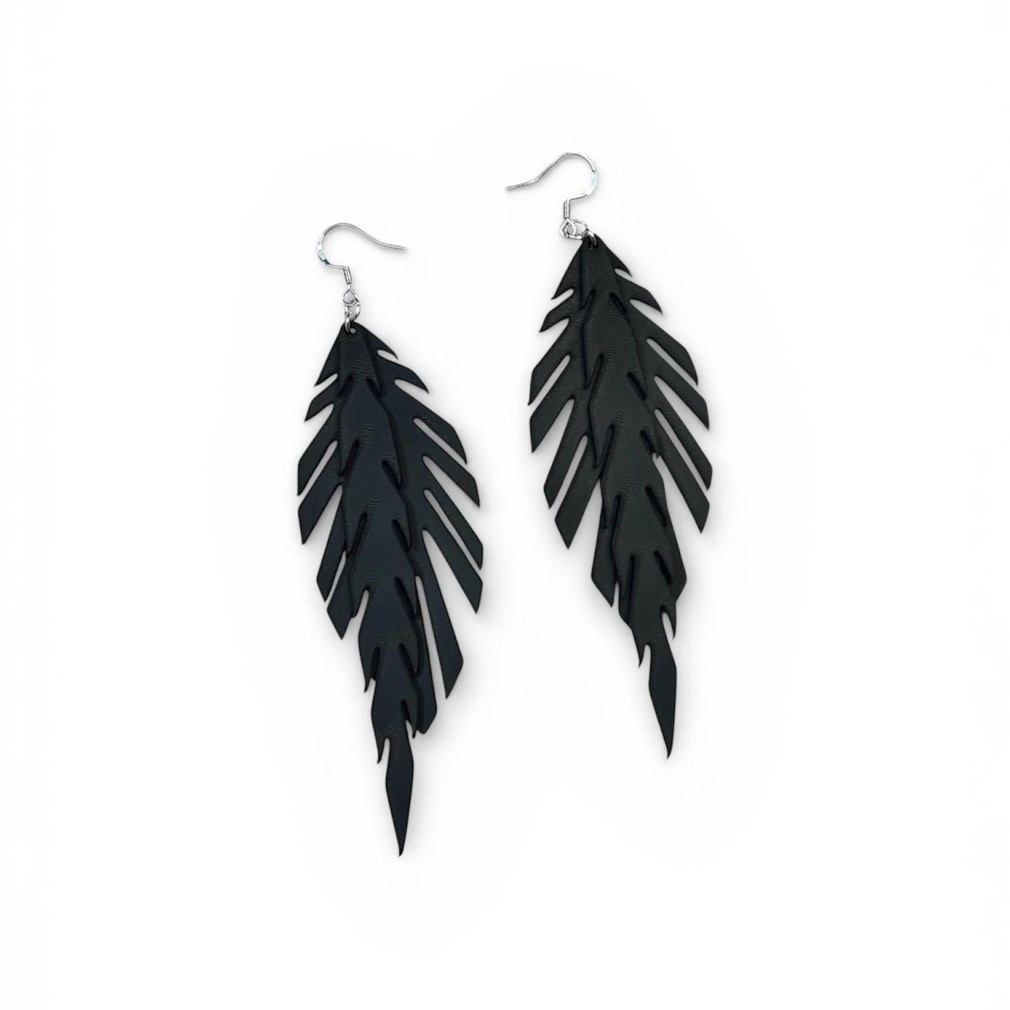 Handmade Genuine Leather Leaf Earrings, Boho Style, Lightweight Natural Leather Jewelry, Gift for Her
