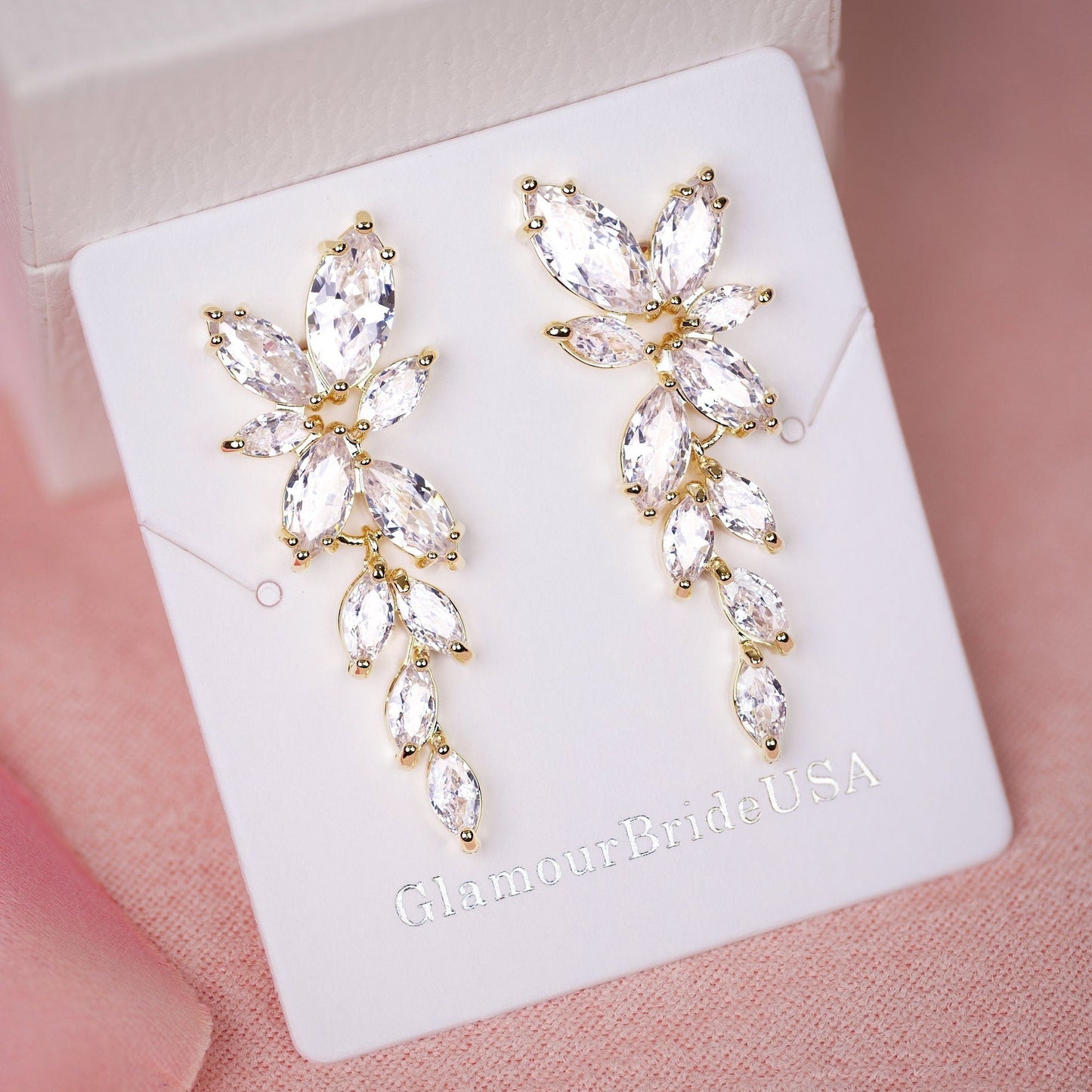 Clip on Bridal Earrings Drop Earrings Silver Wedding Jewelry Crystal Tear drop Earrings Gold Bridal Jewelry Rose Gold bridal earrings