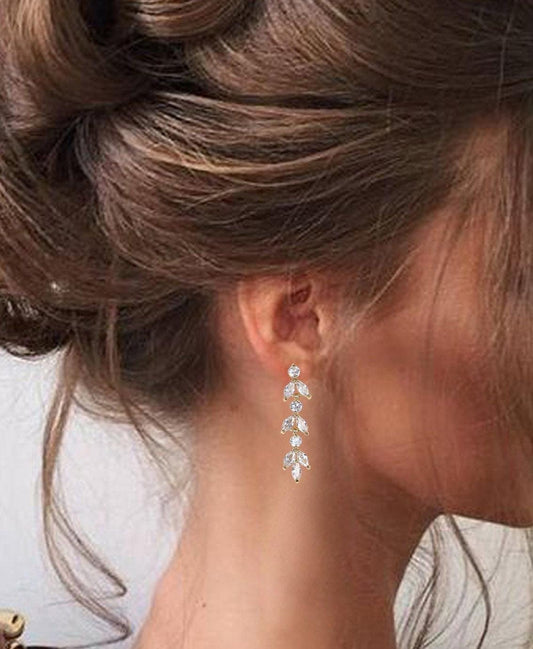 Crystal Bridal Earrings Drop Wedding Earrings Drop Bridal Earrings Silver Bridal Earrings Rose gold bridal earrings Bridesmaids earrings