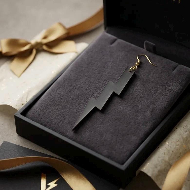 Handmade Leather Lightning Bolt Earrings – Minimalist Statement Jewelry