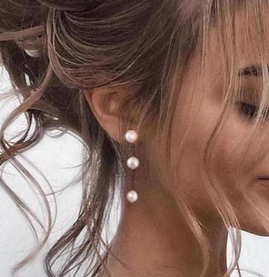 Pearl Earrings Drop Bridal Earrings Pearl Wedding Earrings Long Pearl Earrings Gold Bridal Jewelry Dangle Pearl Earrings