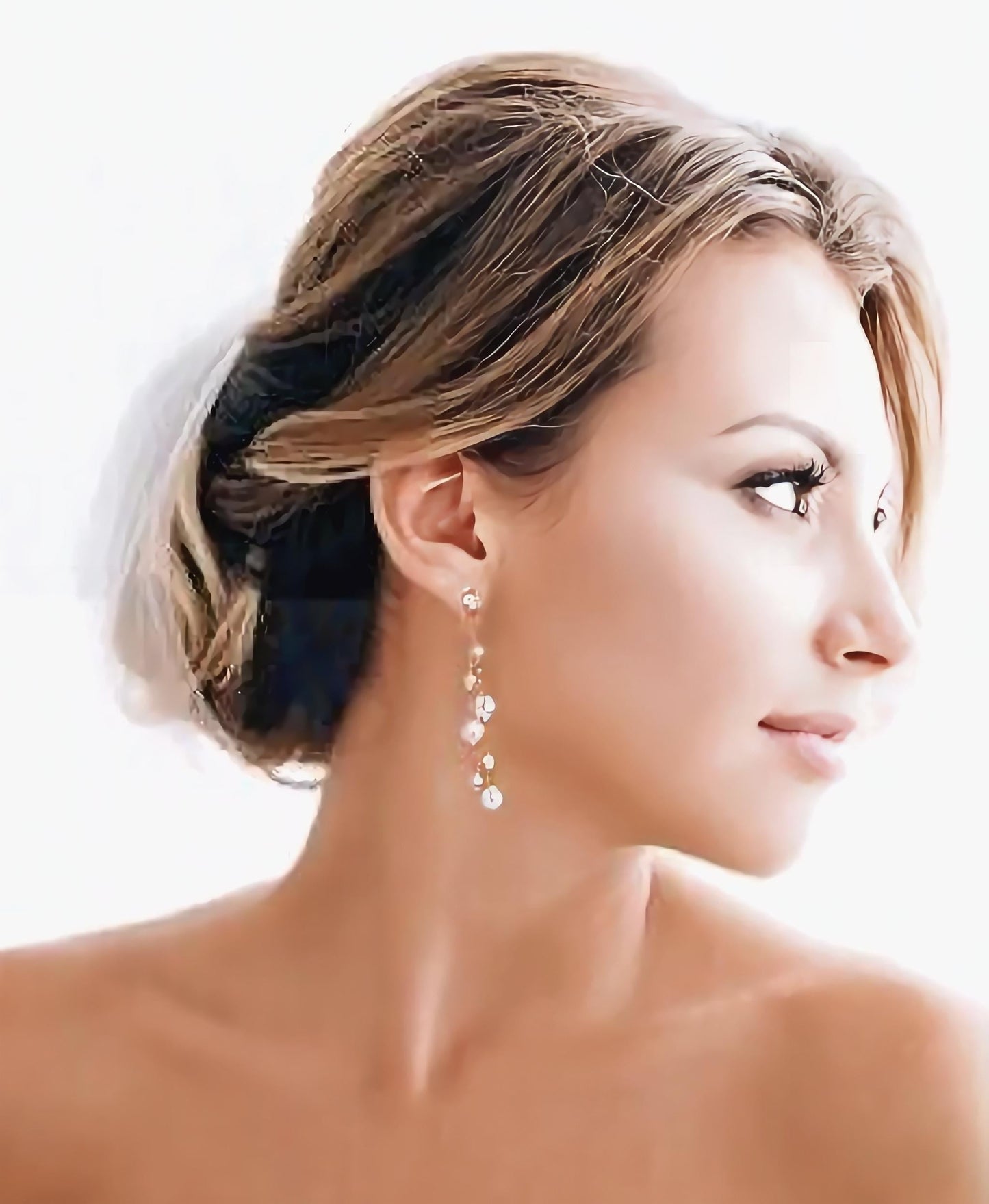 Pearl Earrings Dangle Bridal Earrings Pearl Wedding Earrings Long Pearl Earrings Gold Bridal Jewelry Dangle Pearl Earrings