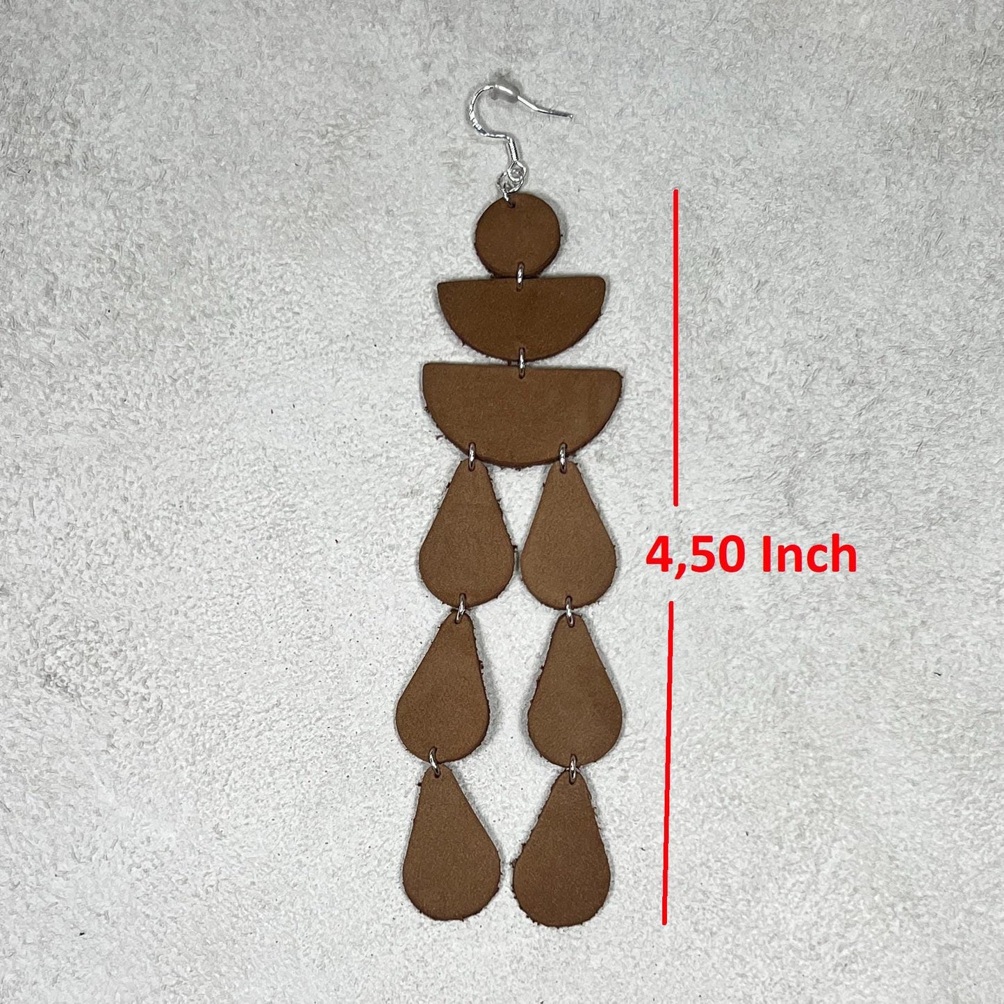 Leather Drop Earrings: Long Teardrop Dangle, Custom Jewelry