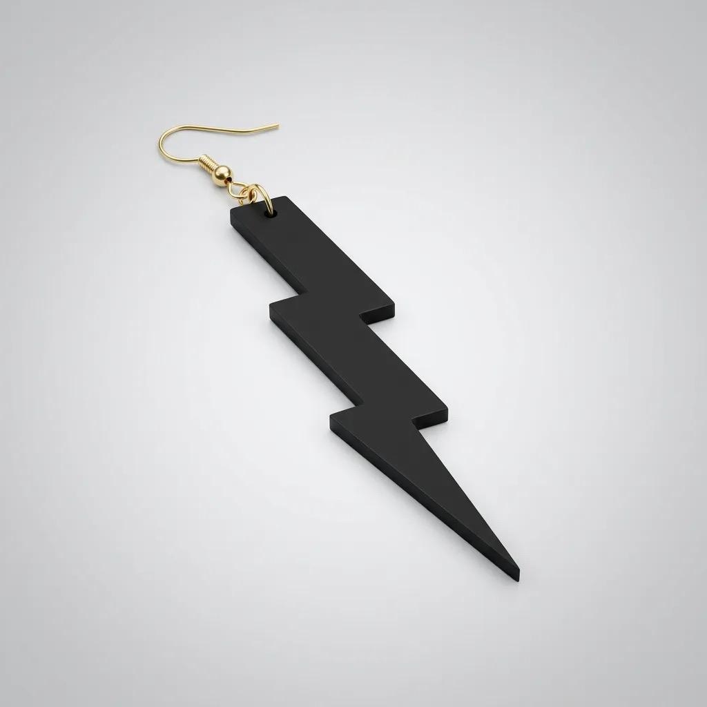 Handmade Leather Lightning Bolt Earrings – Minimalist Statement Jewelry