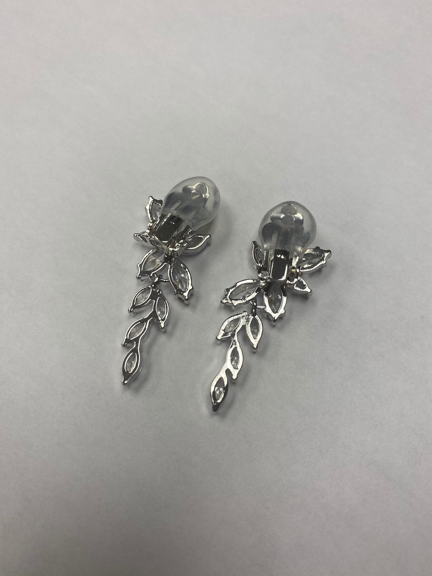 Clip on Bridal Earrings Drop Earrings Silver Wedding Jewelry Crystal Tear drop Earrings Gold Bridal Jewelry Rose Gold bridal earrings