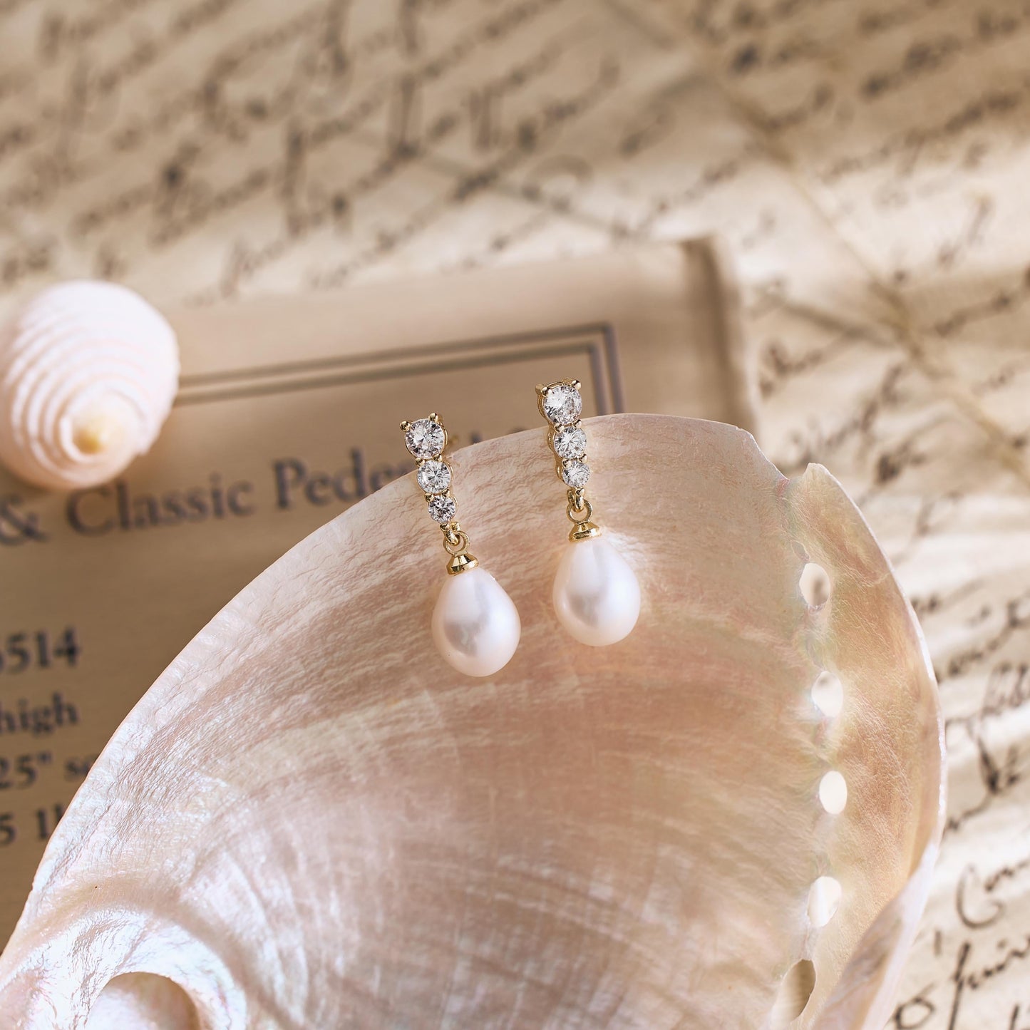 Gold Pearl Drop Earrings, Bridal Teardrop Earrings, Dainty Wedding Jewelry, Elegant Pearl Dangles, Bridesmaid Gift, Minimalist Earrings