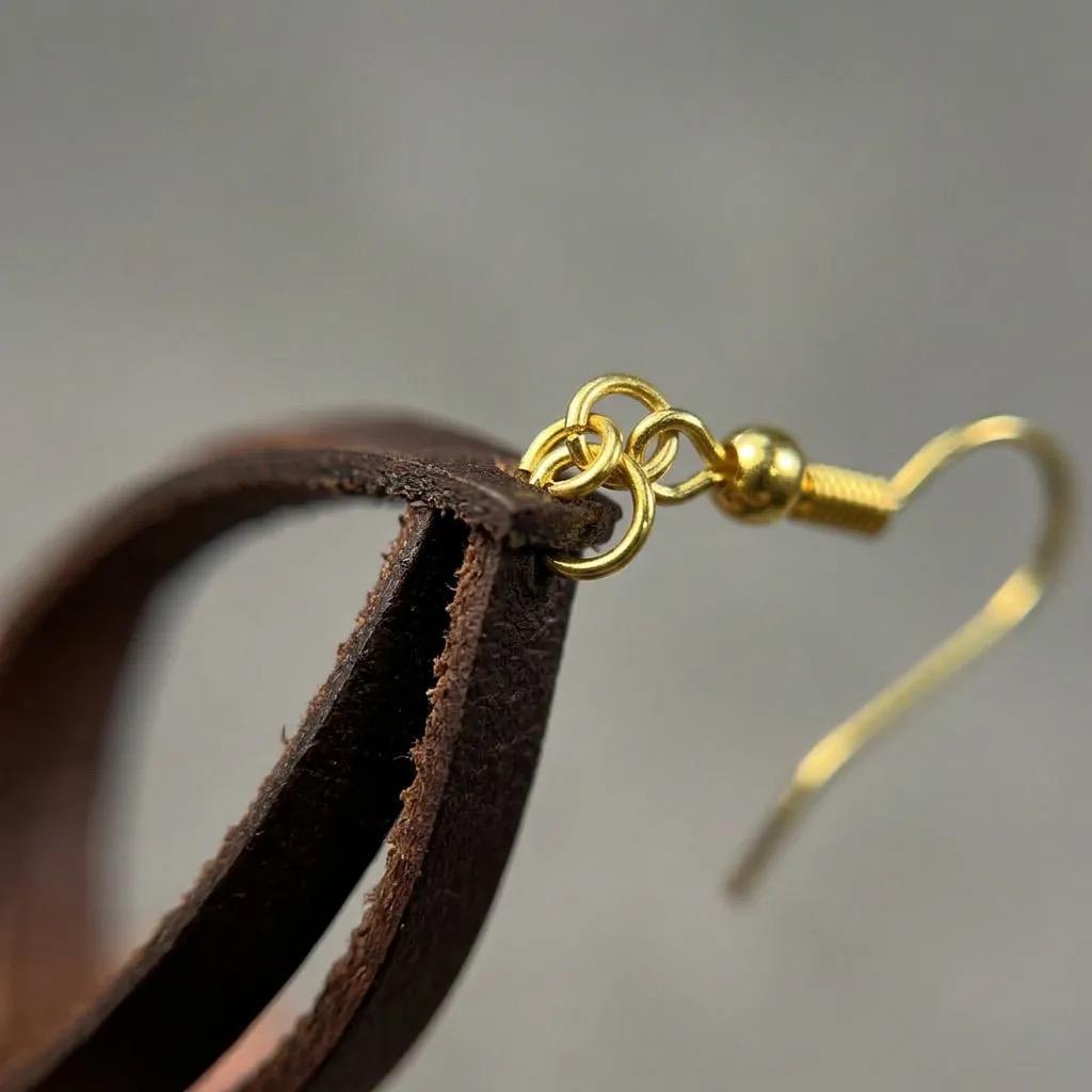 Handmade Genuine Leather Teardrop Earrings – Minimalist Lightweight Dangle Jewelry