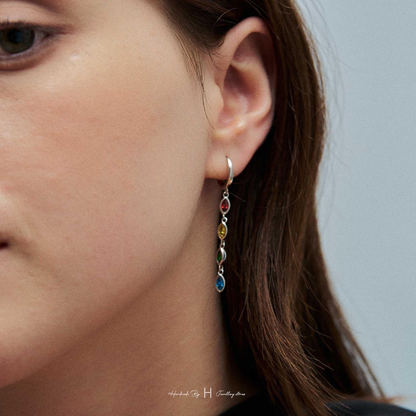 Dainty Leaf Birthstone Earrings, Opal Earring, Huggie Earrings, Birthday Gift, Graduation Gift, Bridesmaid Earring, Mothers Day Gift for Her