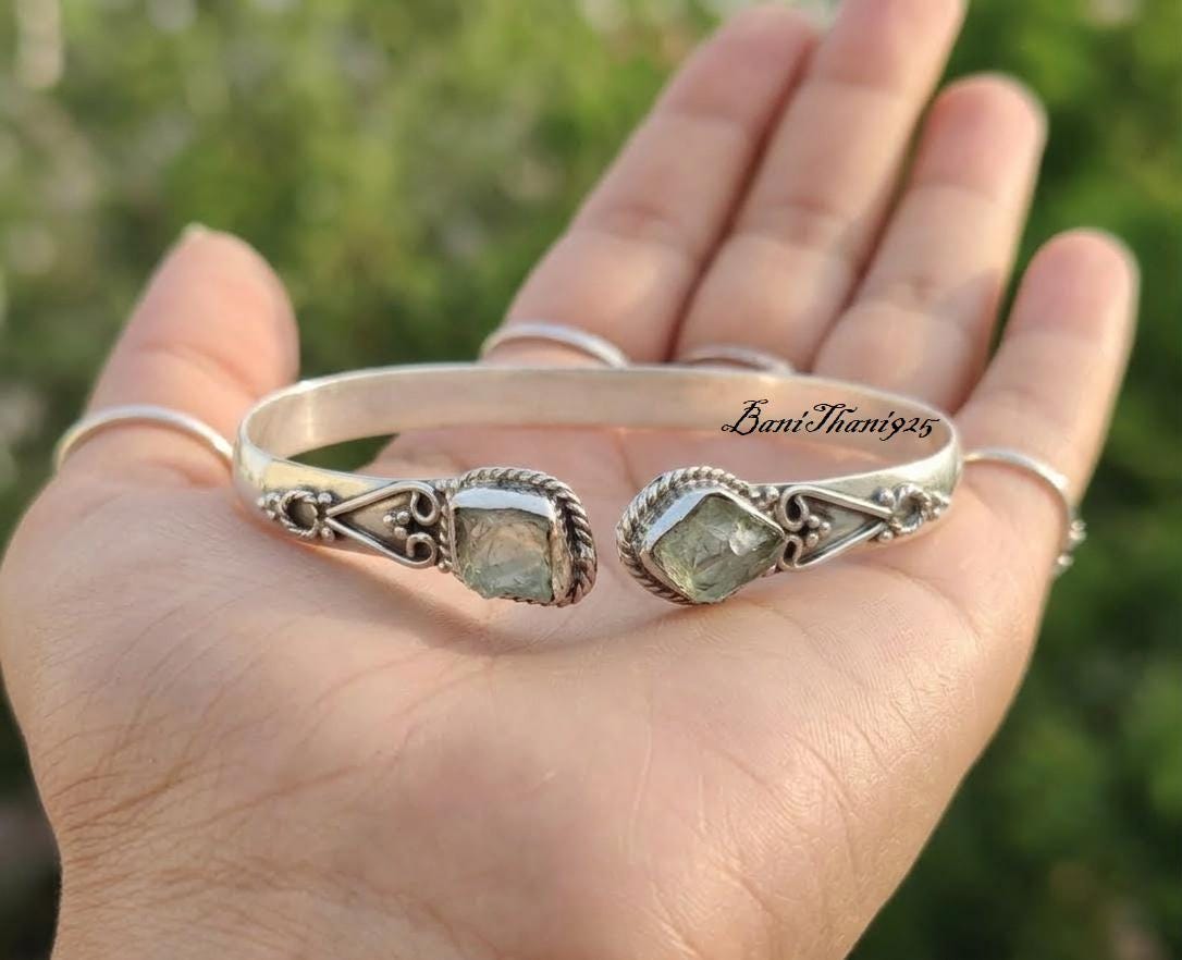 Raw Aquamarine 925 Sterling Silver Handmade Earrings