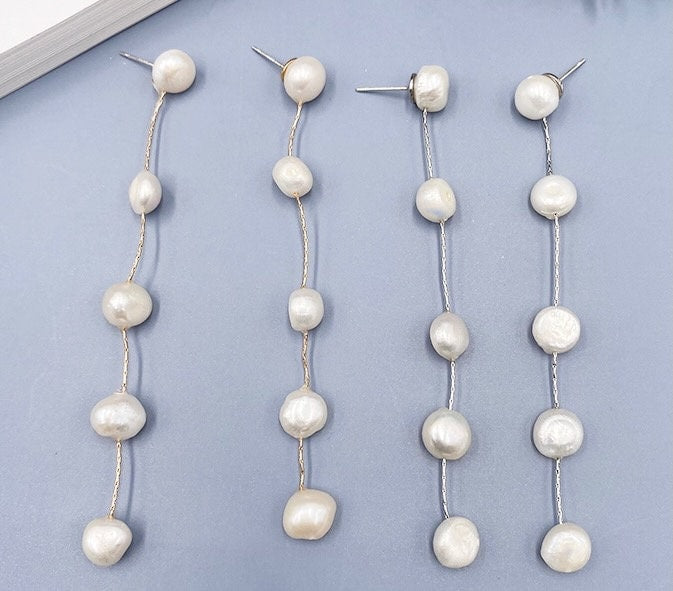 Pearl Earrings Drop Bridal Earrings Pearl Wedding Earrings Long Pearl Earrings Gold Bridal Jewelry Dangle Pearl Earrings