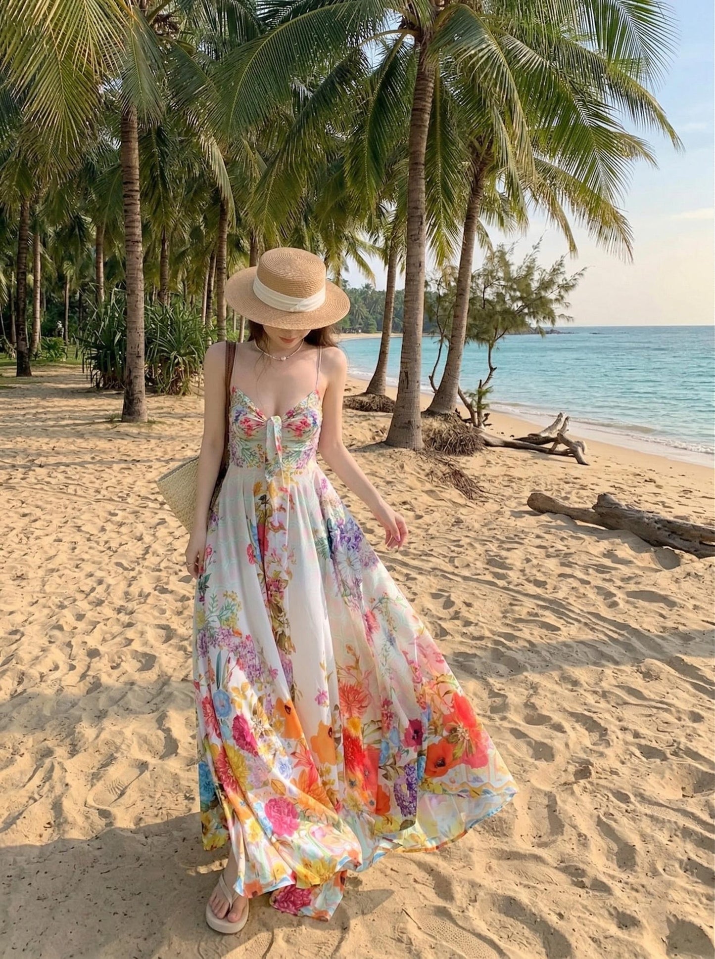 Lush Floral Maxi Dress, Spring outdoor Dress, Summer Vacation Cloth, Beach Wedding Sundress