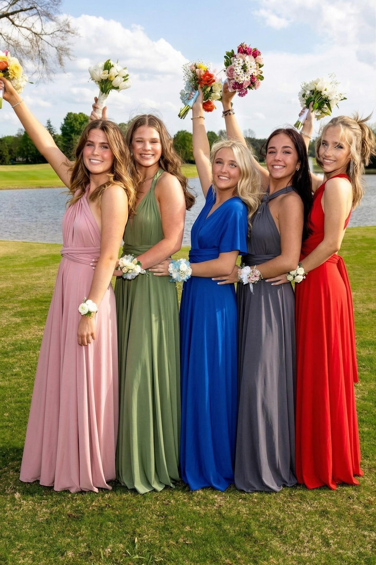 Infinity Dress for Graduation Party, Multiway Bridesmaid Gown, Formal Evening Dress for University Prom, Convertible Maxi Gown for Seniors