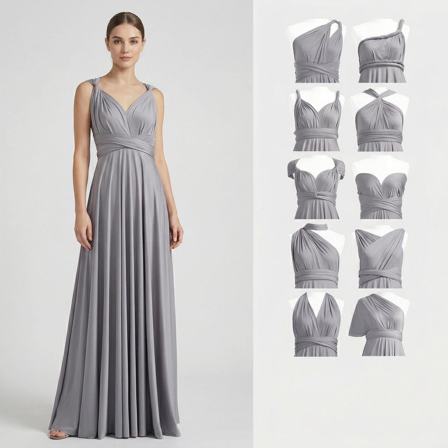 Infinity Dress for Graduation Party, Multiway Bridesmaid Gown, Formal Evening Dress for University Prom, Convertible Maxi Gown for Seniors
