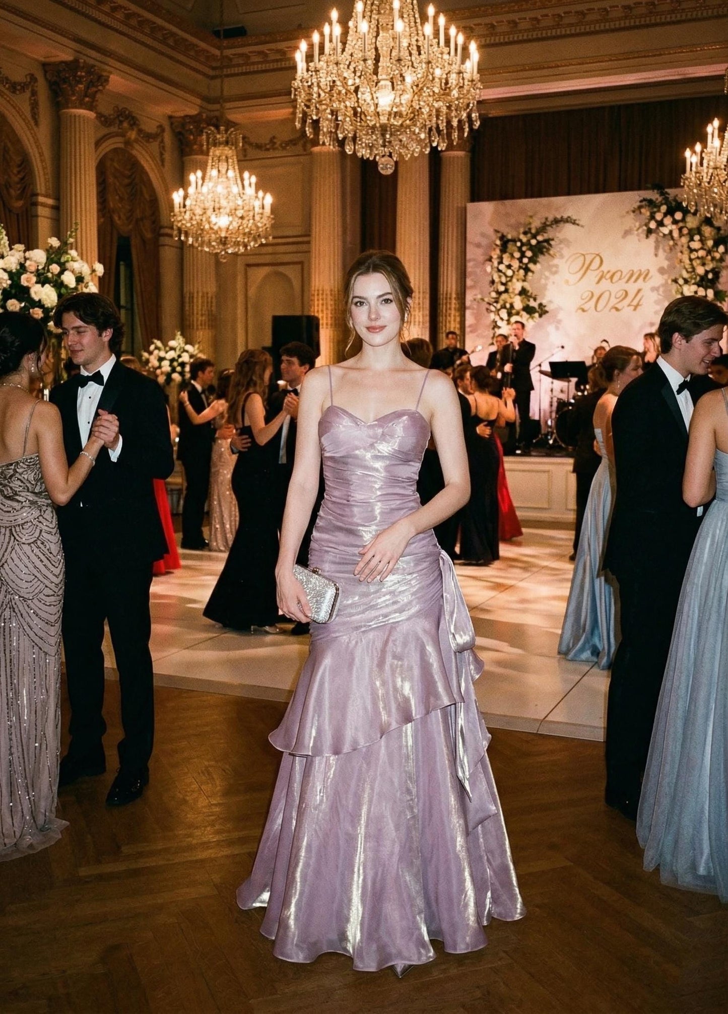 Prom Dress 2026, Shimmering Pink Mermaid Gown, Formal Graduation Ball Dress, Fairycore Prom Maxi,Adjustable Strap Evening Gown,Class of 2026